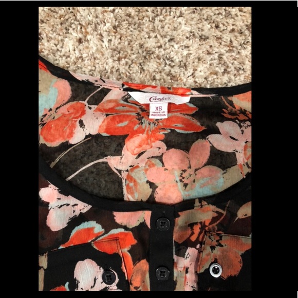 Black floral top - Picture 4 of 5